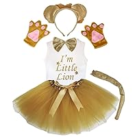 Petitebella I'm Little Lion Shirt Lioness Headband Tutu 6pc Girl Costume 1-8y