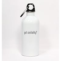 got cordiality? - White Water Bottle with Carabiner 20oz