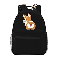 cute corgi butt Printed Lightweight Backpack Travel Laptop Bag Gym Backpack Casual Daypack