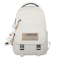 Delicate & Good Looking Backpack with Cute Accessories Waterproof Lightweight Durable Travel Gifts Casual Daypack Bag (White(with Accessories))