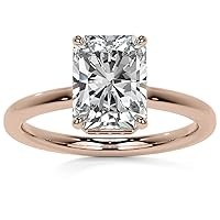 10K/14K/18K Solid Rose Gold Handmade Engagement Ring 1.0 CT Radiant Cut Moissanite Diamond Solitaire Wedding/Bridal Gift for Woman/Her Gorgeous Ring