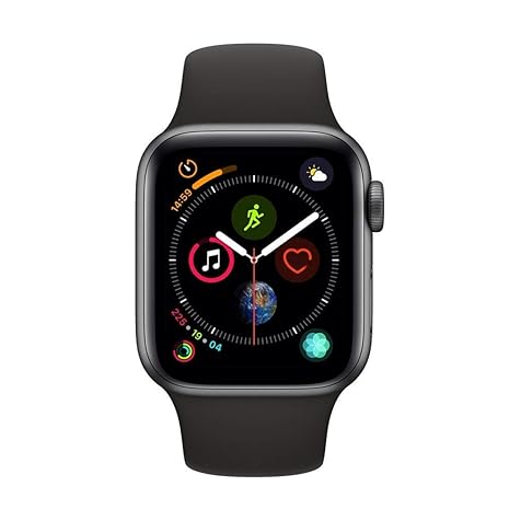Apple Watch Series 4 (GPS, 40MM) - Space Gray Aluminum Case with Black Sport Band (Renewed)