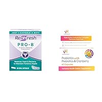 Pro-B Probiotic Supplement for Women, 30 Oral Capsules & vH Essentials Probiotics with Prebiotics and Cranberry Feminine Health Supplement - 60 Capsules