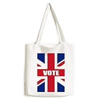 Britain UK Flag Vote For General Election Tote Canvas Bag Shopping Satchel Casual Handbag