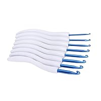 Crochet Needle Crochet Accessories 8pcs Crochet Hooks Curved Soft Handle Comfortable Portable Knitting Tool for Weaving Enthusiastblue (Blue)