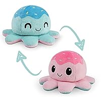 TeeTurtle - The Original Reversible Octopus Plushie - Ice Cream - Cute Sensory Fidget Stuffed Animals That Show Your Mood