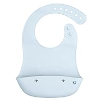 green sprouts Unisex Baby Scoop Silicone Bib, Light Blueberry
