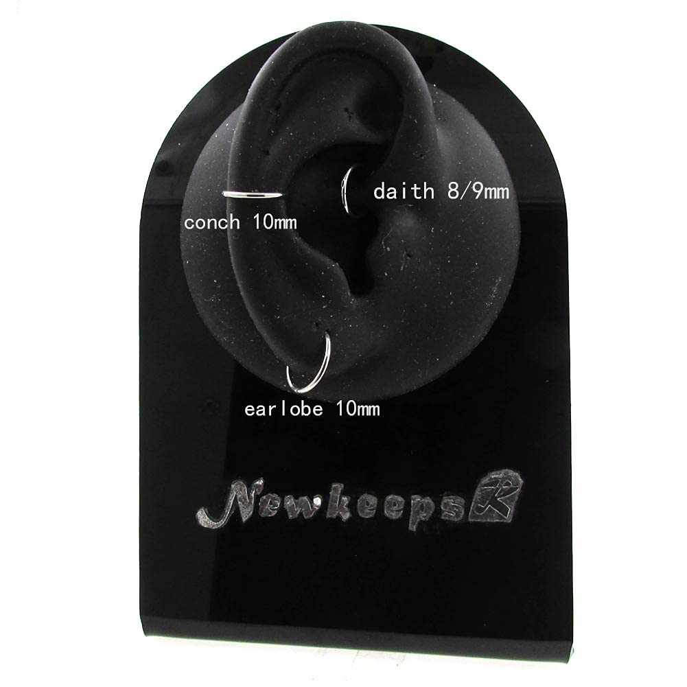 NewkeepsR Hypoallergenic Nose Hoop Rings 20G/18G/16G/14G/12G/10G/8G/6G Steel Hinged Clicker Segment Gold/Rose Gold/Black/Pink Color