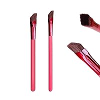 2Pcs Eyebrow Brush (S, L) 4D Hair Stroke Brow Stamp Brush Professional Angled Eye Makeup Brush Multi Function Brow Hairline Concealer Contour Brush Ultra Thin Square Realistic Hair Stroke Brow Brush