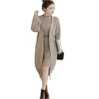 Loose Knitted Dress Casual Mid-Lenght Cardigan Winter Knitwears Dresses