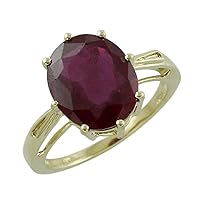 Ruby Oval Shape 4.88 Carat Natural Gemstone 14K Yellow Gold Ring Solitaire Women Wedding Jewelry