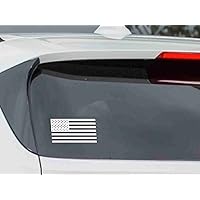 American Flag Car Vinyl Sticker Decal Bumper Sticker for Auto, Cars, Trucks, Walls, Windows, and More. (White)