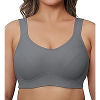 Wingslove High Impact Underwire Sports Bra for Women Full Coverage Adjustable Plus Size Workout Bra for Large Bust
