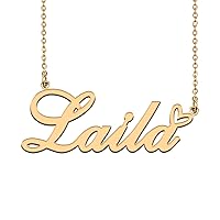 HUAN XUN Customized Custom Made Any Name Necklace for Women Girls in Gold Silver