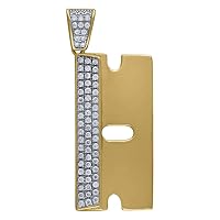 925 Sterling Silver Yellow Tone Mens CZ Cubic Zirconia Barber Razor Blade Hip Hop Charm Pendant Necklace me Jewelry Gifts for Men
