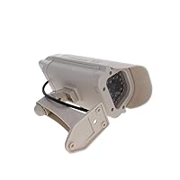 Othmro Fake Security Camera Plastic Dummy Camera CCTV Solar Powered Surveillance System for Home Outdoor Indoor Protect Your Homes,Retail Shops and Business White 2Pcs