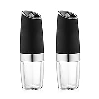 Set 2 Salt And Pepper Mills, Adjustable Thickness, Re-Installable Pepper Mill, Electric, Ceramic Rotor Mechanism Shaker, Pepper Mill Stainless Steel,B7.9in