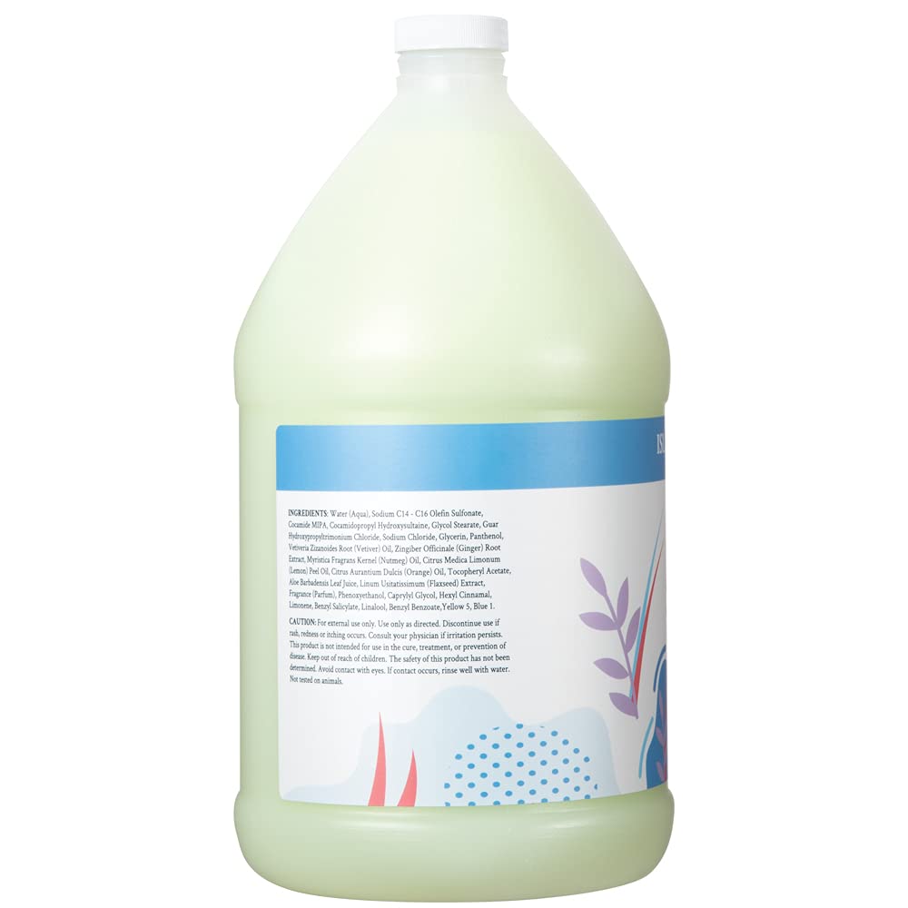 Ginger Lily Farms Botanicals Moisturizing Shampoo for All Hair Types, Island Tranquility, 100% Vegan & Cruelty-Free, Green Tea Lemongrass Scent, 1 Gallon (128 fl oz) Refill