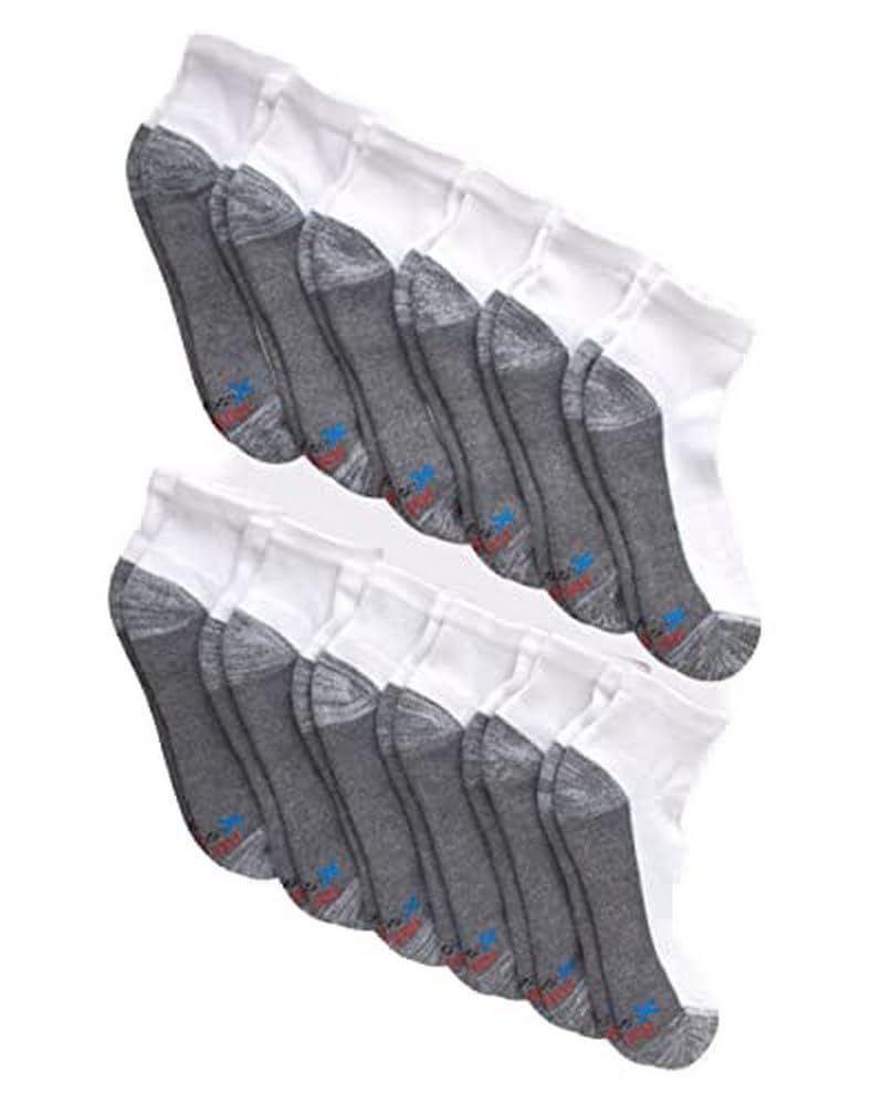 Hanes mens Socks, X-temp Cushioned Ankle Socks, 12-pack