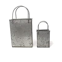 Homeford Galvanized Tote Bags, Assorted Sizes, 2-Piece