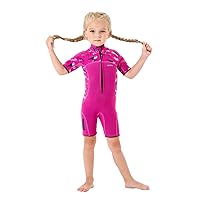 Kids Wetsuit for Girls Boys, 2mm 3mm Toddler Shorty Neoprene Front Zip Wet Suits Keep Warm for Water Sports Surfing Snorkeling Swimming