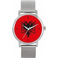 Albanian Flag Watch Ladies 38mm Case 3atm Water Resistant Custom Designed Quartz Movement Luxury Fashionable
