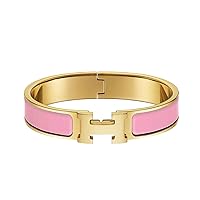 Exquisite Elegance18K Gold Bracelet for Women, Classical Letter Stainless Steel Bangle Bracelet for Men and Girls, Christmas Gift Choice