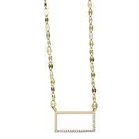 Lana Jewelry- Pave Diamond Open Rectangle Necklace