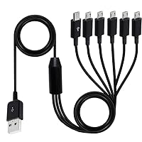 USB 2.0 Type A Male to 6 Micro USB Male Splitter Y Data Sync and Charge Connector Adapter Cable 0.5m/1.5m 6 in 1 Multi Micro USB Charger Cable