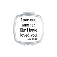 Love One Anothern Quotes Mirror Portable Compact Pocket Makeup Double Sided Glass