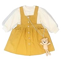 Peacolate 4-8T Summer Little Girls 2pcs Clothing Set T Shirt and Denim Skirt