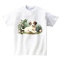 Unisex Vintage Puppy Seven Graphic Print Cotton Short Sleeve T-Shirt, Multiple Colors and Sizes (XXLarge, White)