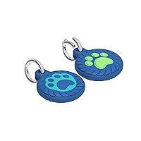 AirTag Case Holder for Pet Supplies Silicone Case Cover for Dog Paw Cat Collar Designed for Apple GPS Finder Location Tracker Protective Case with Key Chain (Blue)