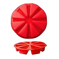 2Pcs 8 Cavity Silicone Portion Cake Mold, Triangle Cavity Cake Pan/Cakes Slices Mold, for Oven and Instant Pot DIY Baking Tool,Pizza Slices Pan(Red)