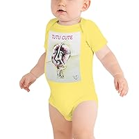 Baby Short Sleeve one Piece with Grace/Tutu Cute Art by Roy Bramwell©