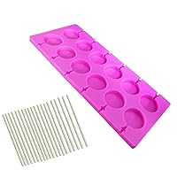 12-Cavity Large Silicone Round Lollipop Mould Bpa-Free Hard Candy Chocolate Cake Decorating Tools Trays Jelly Ice Cube Cookies Baking With 100 Hard Paper Sticks