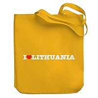 I love Lithuania Linear Canvas Tote Bag 10.5
