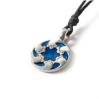 Colorful Sun Cycle Silver Pewter Charm Necklace Pendant Jewelry