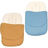 2 Pack Baby Lounger Cover for Newborn, Organic Cotton Muslin Lounger Pillow Case for Babies, Snug Fitted Removable Slipcover, Babynest Cover for Boys & Girls (Orange & Blue)