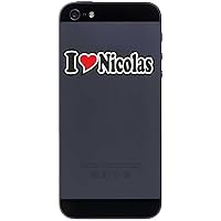 Decal Sticker Mobile Phone Handy Skin 50 mm - I Love Nicolas - Smartphone Mobile Phone - Sticker with Name of Man Woman Child