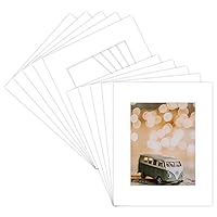 Pack of 10 16x20 WHITE Picture Mats with White Core Bevel Cut for 11x14 Pictures