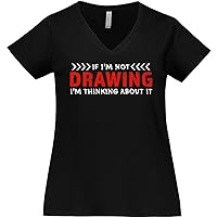inktastic If I'm Not Drawing I'm Thinking About It Women's Plus Size V-Neck