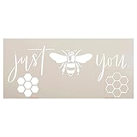 Just Bee You Stencil by StudioR12 | Craft DIY Spring Home Decor | Paint Inspirational Wood Sign | Reusable Mylar Template | Select Size (8.25 inches x 18 inches)