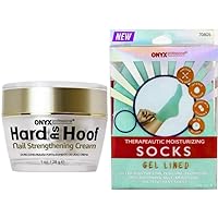 Hard As Hoof Nail Strengthening Cream with Coconut Scent & Gel Moisturizing Socks, One Size Dry Feet Treatment for Women or Men, Hydrating Spa Socks