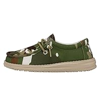 Hey Dude Wally Youth Camouflage Multi Camo Size 5 | Kids Shoes | Kids Slip-on Loafers | Comfortable & Light-Weight