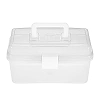 Craft Storage Container,Clear Plastic Art Storage Box Watercolor Oil Painting Supplies Multipurpose Case Portable for Artists