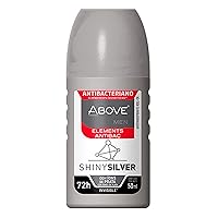 ABOVE Roll-On Elements, Shiny Silver, 1.7 oz - Ball Deodorant for Men - 72-Hour Protection - Sensual Fragrance - Dry Touch - No Stains