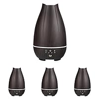 Essential Oil Diffuser, Cool Mist Humidifier and Aromatherapy Diffuser with 500ML Tank Ideal for Large Rooms, Adjustable Timer, Mist Mode and 7 LED Light Colors, Brown (Pack of 4)