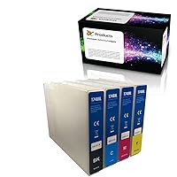 OCProducts Remanufactured Ink Cartridge Replacement 4 Pack for Epson 748XL for Workforce Pro WF-6090 WF-6530 WF-6590 WF-8090 WF-8590 (Black, Cyan, Magenta, Yellow)