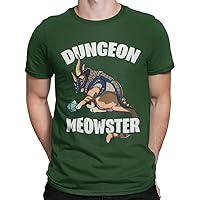 Dungeon Meowster Cat D20 Funny RPG Tabletop Gamer Men's T-Shirt Forest Green 2XL